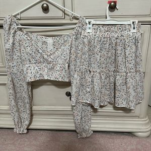 Floral top and skirt set